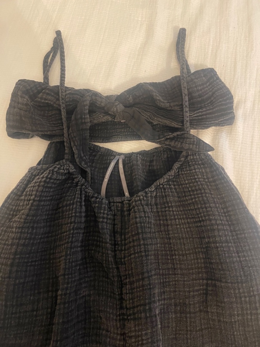 Anthropologie Black Gauze Wide-Leg Jumpsuit with Tie Straps - Picture 2 of 5
